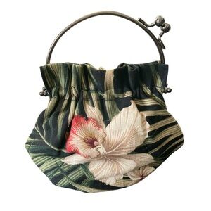 ABBA Floral Print Women's Bag with Metal Handle